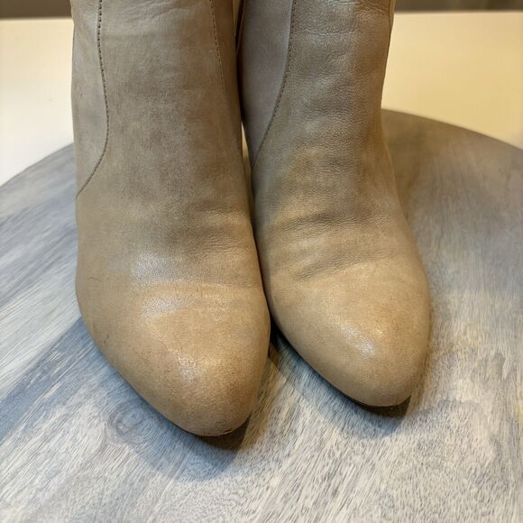 Caressa Women's Brown‎ Cream Leather Heeled Side Zip Boots US Size 6.5 M - Picture 5 of 13